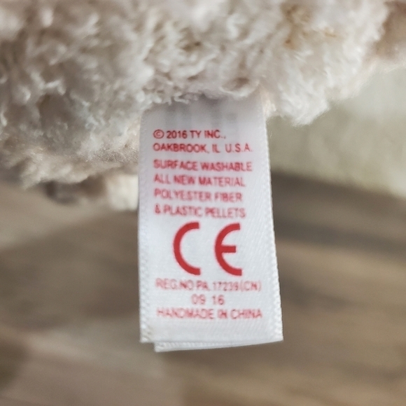 TY Beanie Boo Twinkle White and Pink Lamb Plush Stuffed Animal 9" Glitter Eyes - Picture 7 of 7